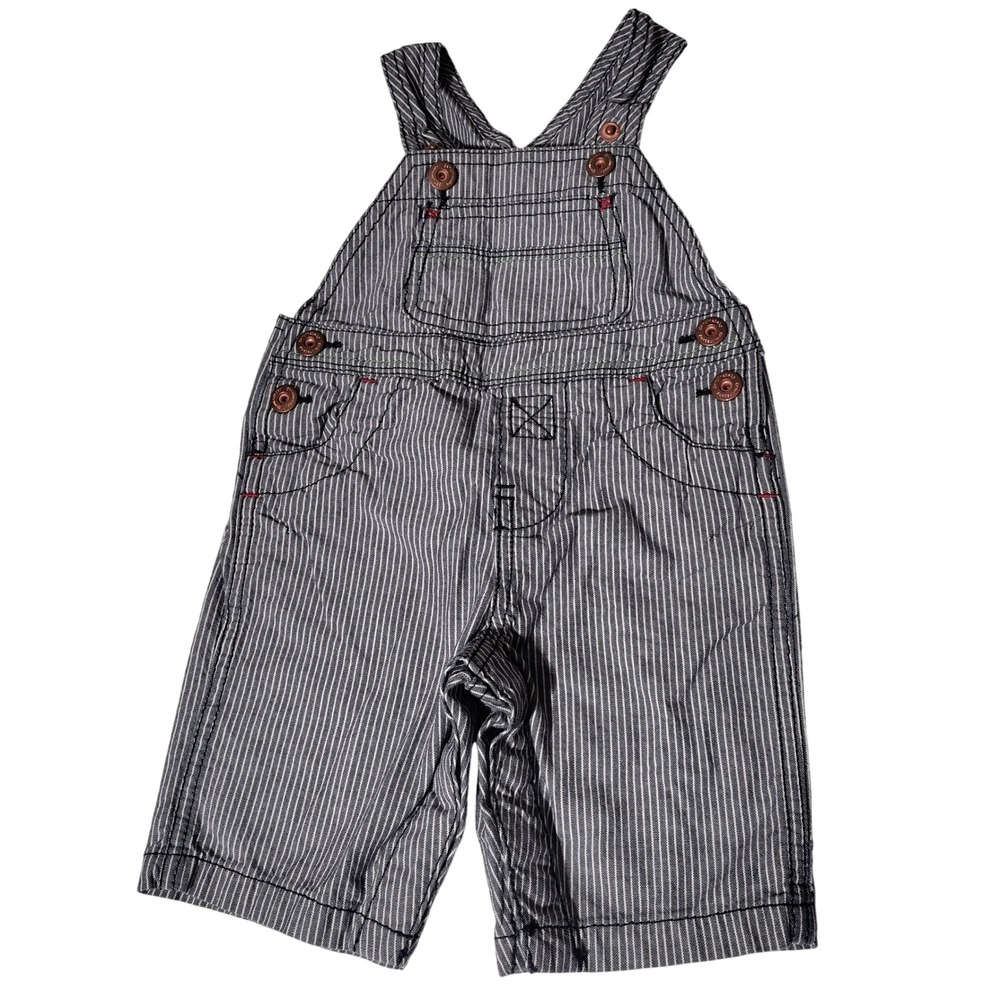 Genuine Baby from OshKosh Hickory Stripe Denim Overalls 3M Blue White